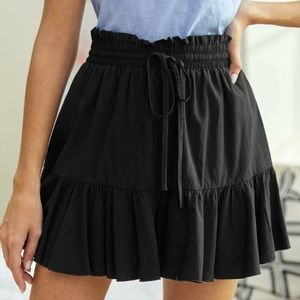 Paper Waist Drawstring Skirt